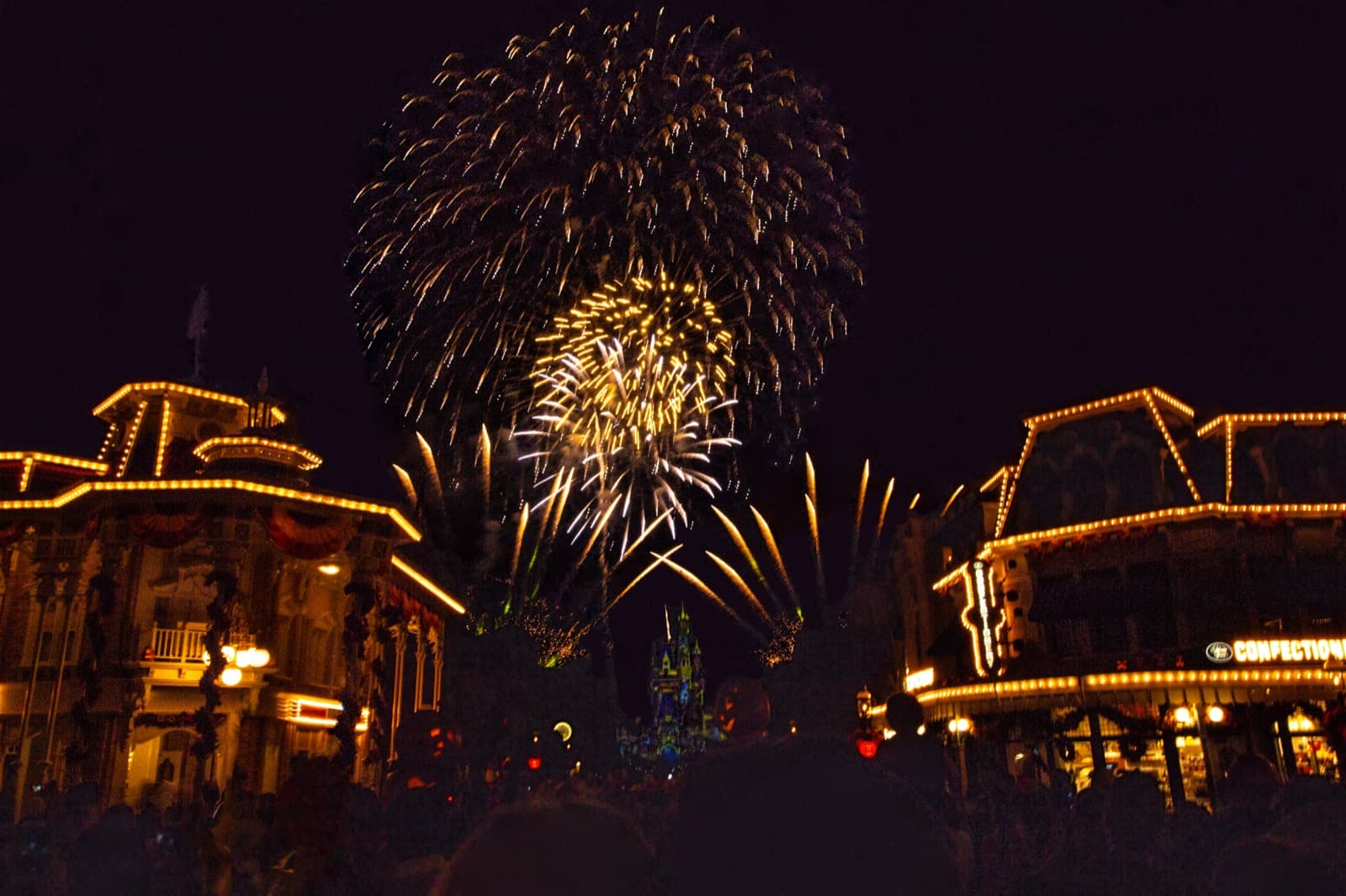 Happily Ever After fireworks over Cinderella Castle